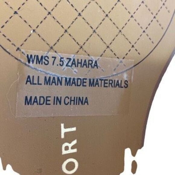 New Report Zahara Gladiator Sandals Tan Faux Leather Size 7 1/2 - Picture 9 of 9